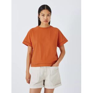 John Lewis ANYDAY Ladder Trim Short Sleeve T-Shirt - Orange - Female - Size: S