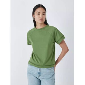 John Lewis ANYDAY Ladder Trim Short Sleeve T-Shirt - Green - Female - Size: XS