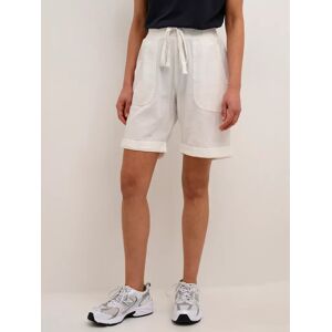 KAFFE Naya Elastic Waist Cotton Shorts - Chalk - Female - Size: 18