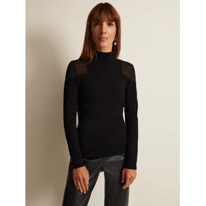 Phase Eight Amiee Sheer Shoulder Panel Knitted Top, Black - Black - Female - Size: S