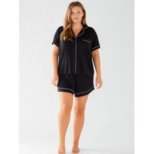 Chelsea Peers Curve Modal Short Shirt Pyjama Set - Black - Female - Size: 18