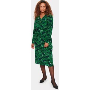 Saint Tropez Blanca Abstract Print Long Sleeve Midi Shirt Dress - Verdant Green Brushed - Female - Size: XS