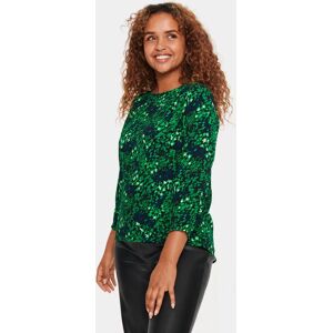 Saint Tropez Adele Casual Fit 3/4 Sleeve Blouse - Green/Multi - Female - Size: S