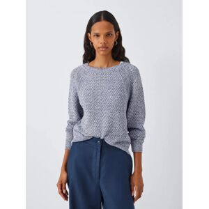John Lewis Basket Weave Sweater, Blue/Multi - Blue/Multi - Female - Size: L