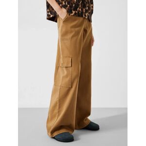 HUSH Jess Wide Leg Cargo Trousers - Brown - Female - Size: 14
