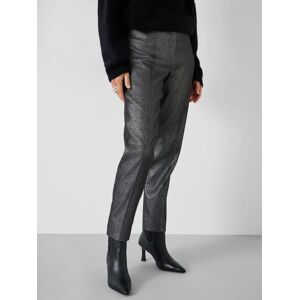 HUSH Hazel Metallic Sparkle Cigarette Trousers, Black - Black - Female - Size: 12