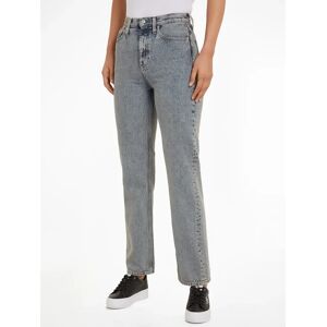 Calvin Klein High Rise Straight Cut Jeans - Grey - Female - Size: 28R