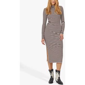 Lollys Laundry Emerald Stripe Midi Dress, Chocolate/Cream - Chocolate/Cream - Female - Size: M