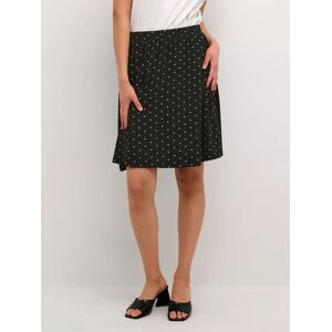 KAFFE Hazel Pola Dot Jersey Skirt, Deep Black - Deep Black - Female - Size: XL