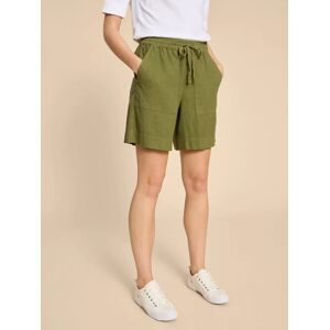 White Stuff Elle Linen Blend Shorts - Dark Green - Female - Size: 14