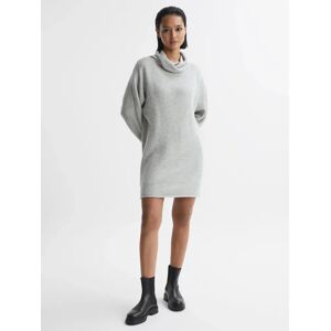 Reiss Sami Wool Blend Mini Jumper Dress, Soft Grey - Soft Grey - Female - Size: L