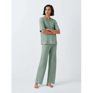 John Lewis Alva Ribbed Pyjama Set, Deep Sea - Deep Sea - Female - Size: L