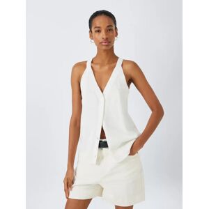 John Lewis Linen Blend Waistcoat Vest Top - Ecru - Female - Size: XS