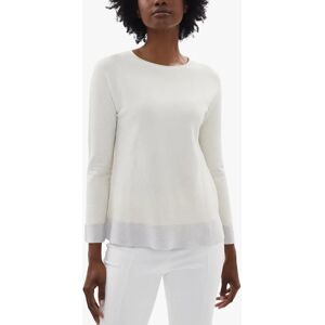 James Lakeland Metallic Detail Wool Blend Jumper - White - Female - Size: 18