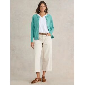 White Stuff Lulu Cotton Button Up Cardigan, Mid Teal - Mid Teal - Female - Size: 10