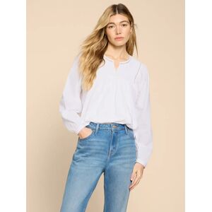 White Stuff Esme Blouson Sleeve Blouse, Brilliant White - Brilliant White - Female - Size: 18