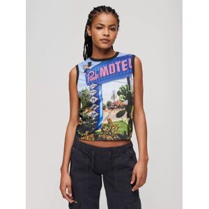 Superdry Sub Print Vest Top - Pink Motel/Multi - Female - Size: 10