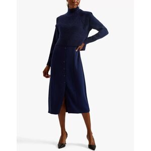 Ted Baker Elsiiey Knit Layer Shirt Dress - Navy - Female - Size: 6