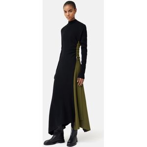 Jigsaw D-Ring Knitted Wool Blend Maxi Dress, Black/Olive - Black/Olive - Female - Size: XS