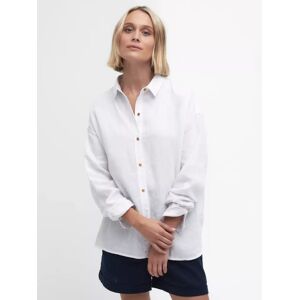 Barbour Hampton Linen Shirt - White - Female - Size: 14