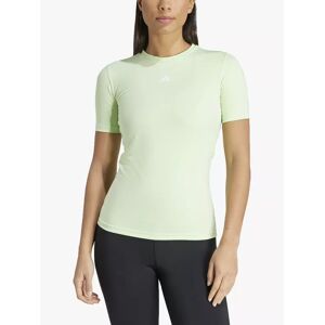 adidas Women's TechFit Short Sleeve Training T-Shirt, Green Spark/White - Green Spark/White - Female - Size: M