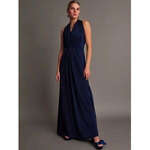 Monsoon Thea Twist Maxi Dress - Navy - Female - Size: 6