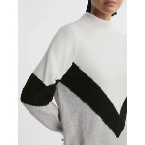 Reiss Claude Geometric Pattern Jumper, Ivory/Black Multi - Ivory/Black Multi - Female - Size: XS