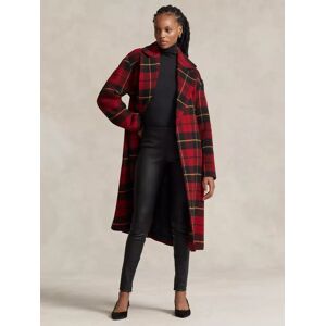 Polo Ralph Lauren Jacky Wool Blend Tartan Wrap Coat, Red/Multi - Red/Multi - Female - Size: XS