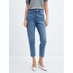 Mango New Mom Cropped Jeans, Open Blue - Open Blue - Female - Size: 18