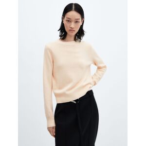 Mango Round Neck Knitted Jumper - Light Beige - Female - Size: XS