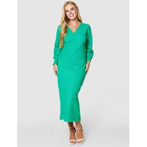 Closet London Wrap Neck Jumper Dress, Green - Green - Female - Size: M