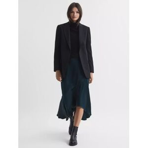 Reiss Inga Satin Asymmetric Hem Midi Skirt, Teal - Teal - Female - Size: 6