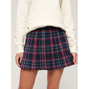 Superdry Mid Rise Check Mini Skirt - Blue/Red - Female - Size: 10