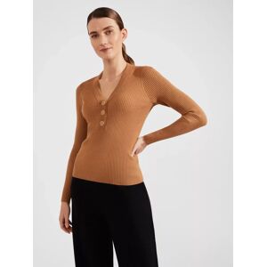 Hobbs Kaya Ecovero Ribbed Jumper - Hobbs Camel - Female - Size: XS