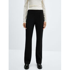 Mango Louis Seam Detail Straight Leg Trousers, Black - Black - Female - Size: 6