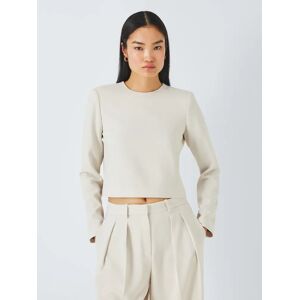 Theory Minimal Long Sleeve Crop Top, Pumice - Pumice - Female - Size: M