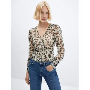 Mango Youth Abstract Floral Print Crossover Blouse, Multi - Multi - Female - Size: 6