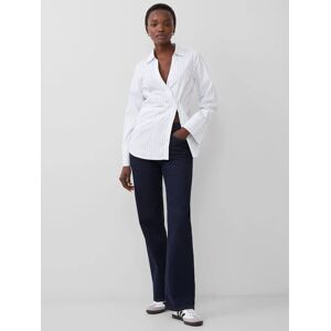 French Connection Isabelle Stripe Cotton Blend Shirt, Linen White/Cashmere - Linen White/Cashmere - Female - Size: L
