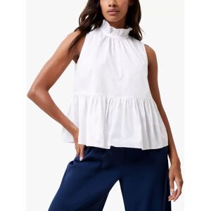 French Connection Rhodes Sleeveless Peplum Hem Top - Linen White - Female - Size: XS