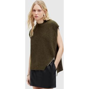 AllSaints Castel Wool Blend Knitted Tank Top - Khaki Green - Female - Size: S