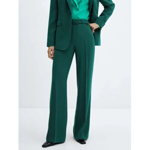 Mango Iguana Wide Leg Trousers, Dark Green - Dark Green - Female - Size: 6