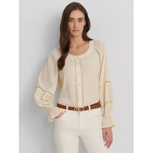 Lauren Ralph Lauren Clayale Embroidered Cotton Blouse, Natural Cream - Natural Cream - Female - Size: M