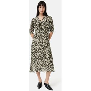 Jigsaw Reef Odyssey Crinkle Fabric Midi Dress, Black/Beige - Black/Beige - Female - Size: 6