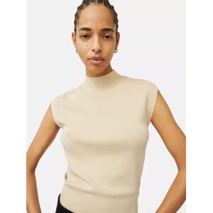 Jigsaw Silk Cotton Blend High Neck Top - Cream - Female - Size: M