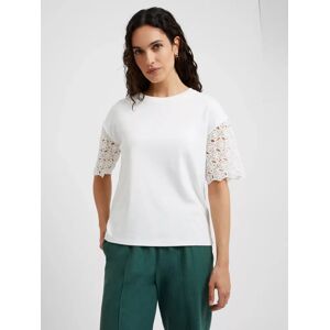 Great Plains Crochet Cotton Short Sleeve T-shirt, Milk - Milk - Female - Size: 16