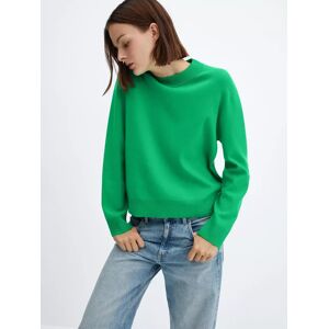 Mango Tortu Round Neck Knitted Jumper, Green - Green - Female - Size: XS