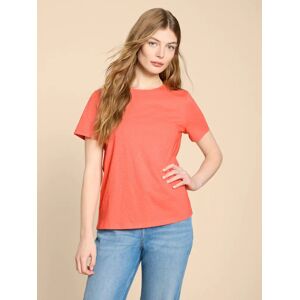 White Stuff Abbie Cotton T-Shirt - Bright Orange - Female - Size: 16