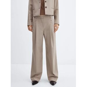 Mango Florida Pinstripe Suit Trousers, Light Beige - Light Beige - Female - Size: 6