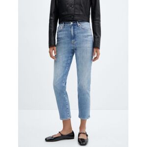 Mango Claudia Slim Leg Cropped Jeans - Blue - Female - Size: 10