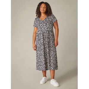 Live Unlimited Curve Mono Jersey Short Sleeve Midi Dress, Black - Black - Female - Size: 12